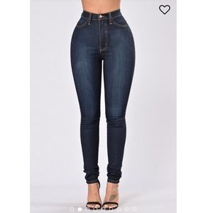 Fashion Nova Classic High Waist Skinny Jeans-Dark